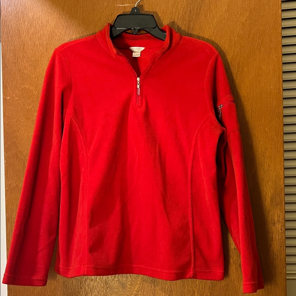 Christopher & Banks Womens Vibrant Red Zip-Up Sweater size medium